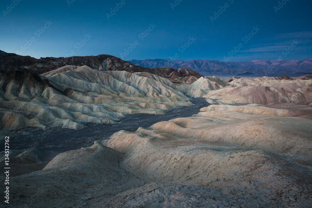 Zabriskie Point in Death Valley BEFORE sunrise, California, USA