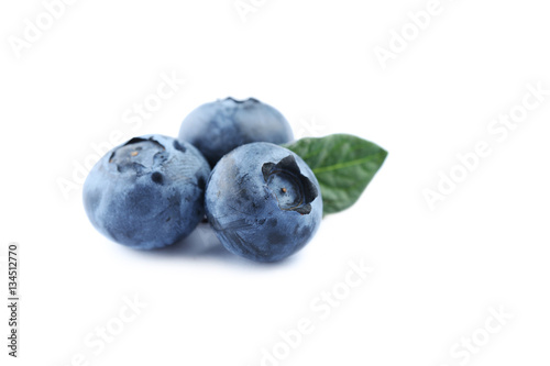 Tasty blueberries isolated on a white