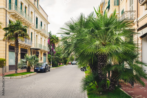 beautiful blooming street italy