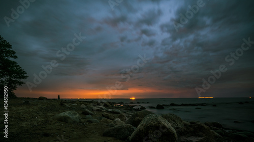 Tableau sur toile The sea in the Gulf of Finland. Saint Petersburg