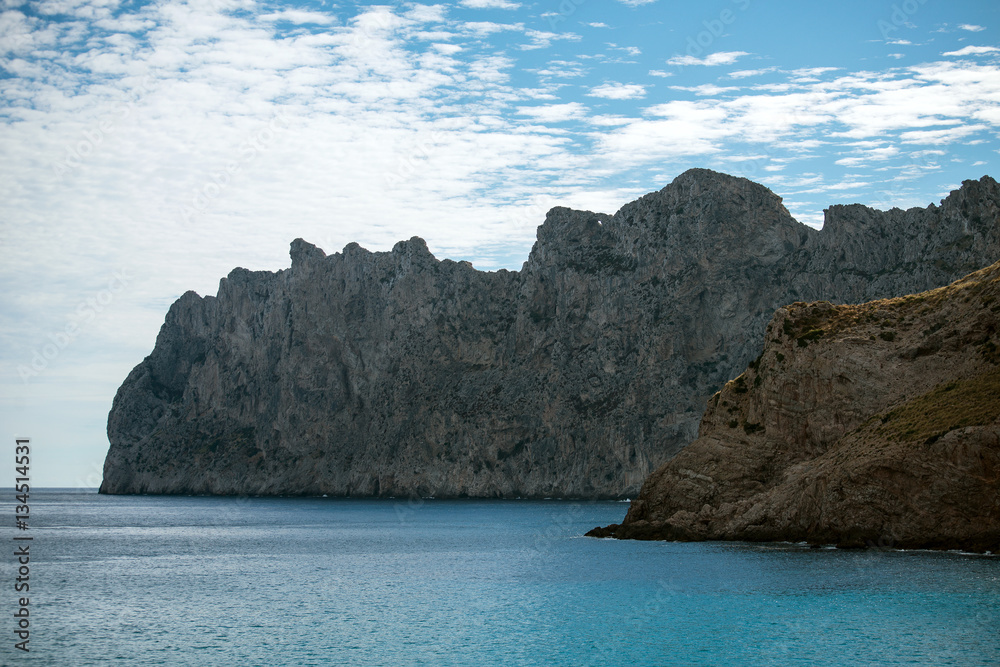 Beautiful landscape with mountains and sea.