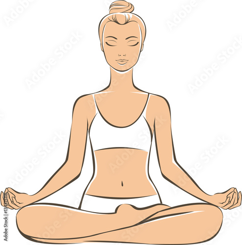 woman practising yoga in lotus position