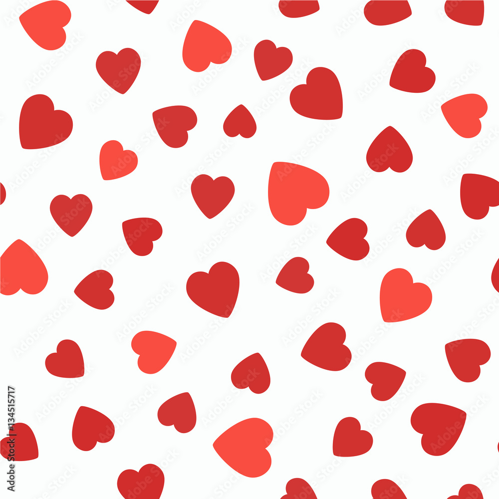 Seamless pattern with hearts. Valentines Day vector background. Random element