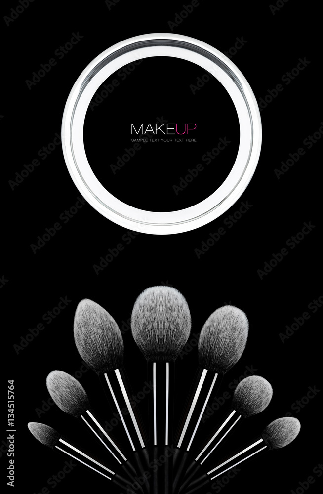 Makeup brushes kit dark concept