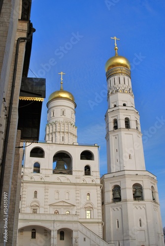Moscow Kremlin. Ivan Great Bell tower. Color photo.