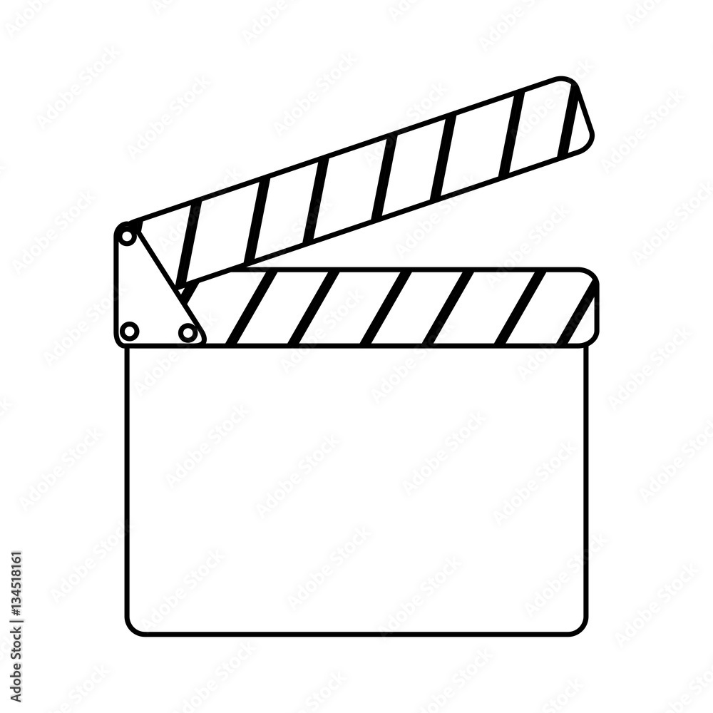 clapper board cinema icon vector illustration design