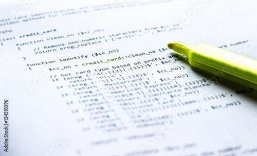 Programming language PHP on paper