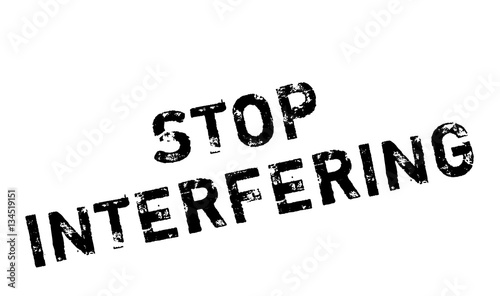 Stop Interfering rubber stamp. Grunge design with dust scratches. Effects can be easily removed for a clean, crisp look. Color is easily changed.