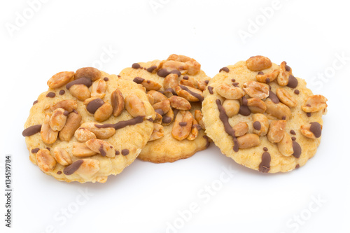 Cookies nuts on the  isolated on white background.