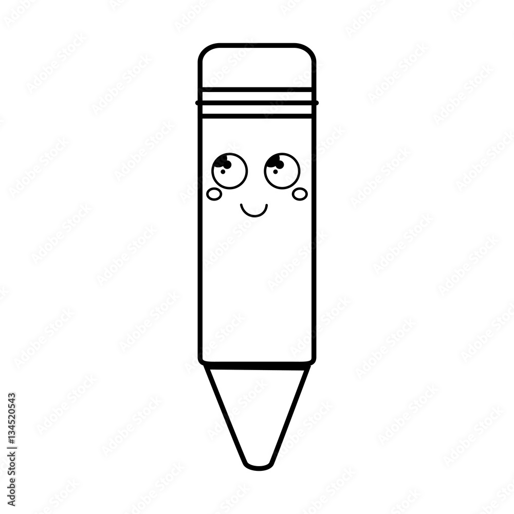 crayon comic character isolated icon vector illustration design
