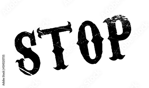 Stop rubber stamp. Grunge design with dust scratches. Effects can be easily removed for a clean, crisp look. Color is easily changed.