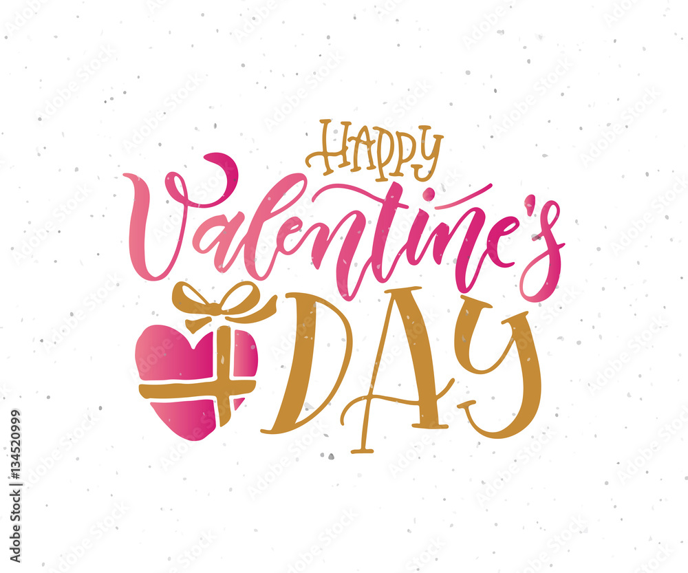 Hand sketched Happy Valentine's Day text as Valentine's Day logo