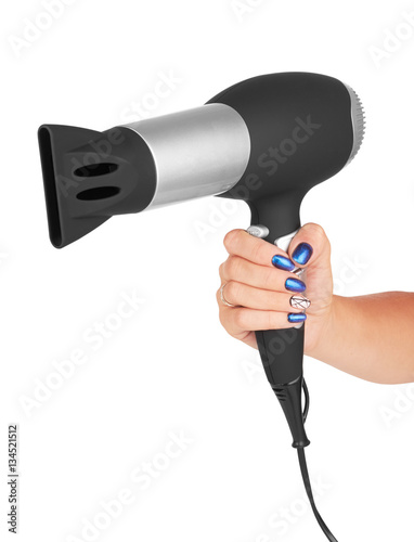 Hair dryer in hand