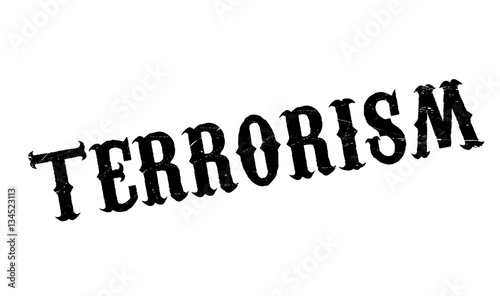 Terrorism rubber stamp. Grunge design with dust scratches. Effects can be easily removed for a clean, crisp look. Color is easily changed.