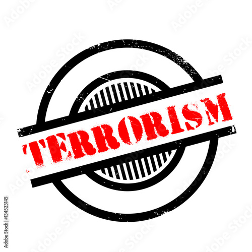 Terrorism rubber stamp. Grunge design with dust scratches. Effects can be easily removed for a clean, crisp look. Color is easily changed.
