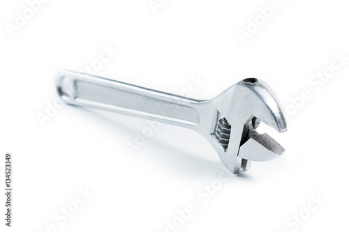 Adjustable wrench isolated on white background