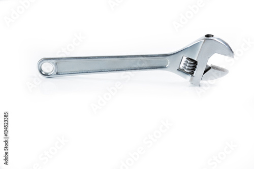 Adjustable wrench isolated on white background