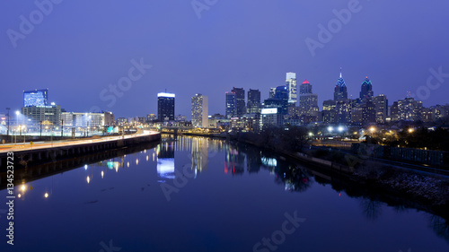 Philadelphia Skyline Over River