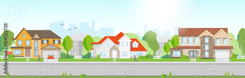 Residential street vector