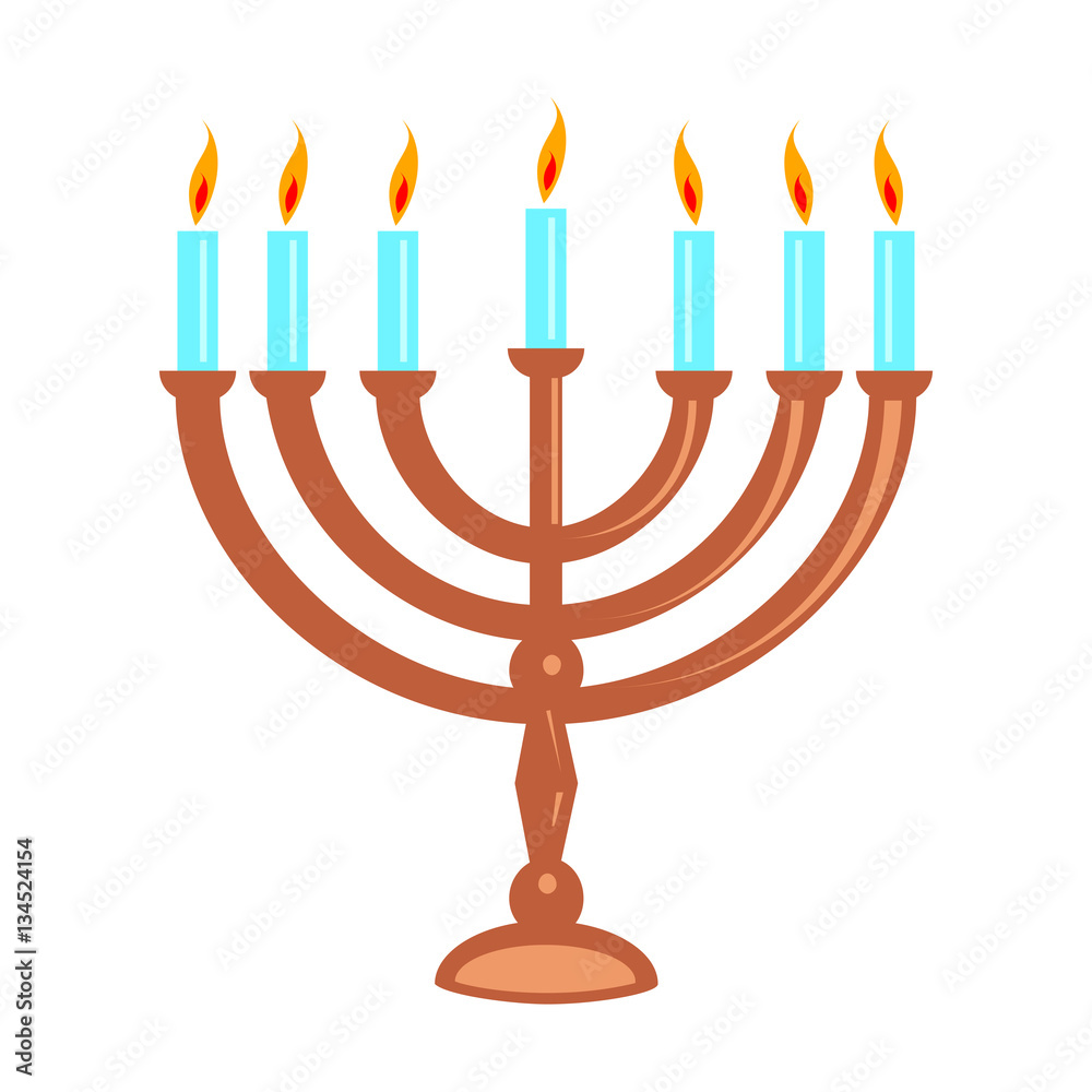 Hanukka menorah isolated on white Hanukka menorah isolated on white
