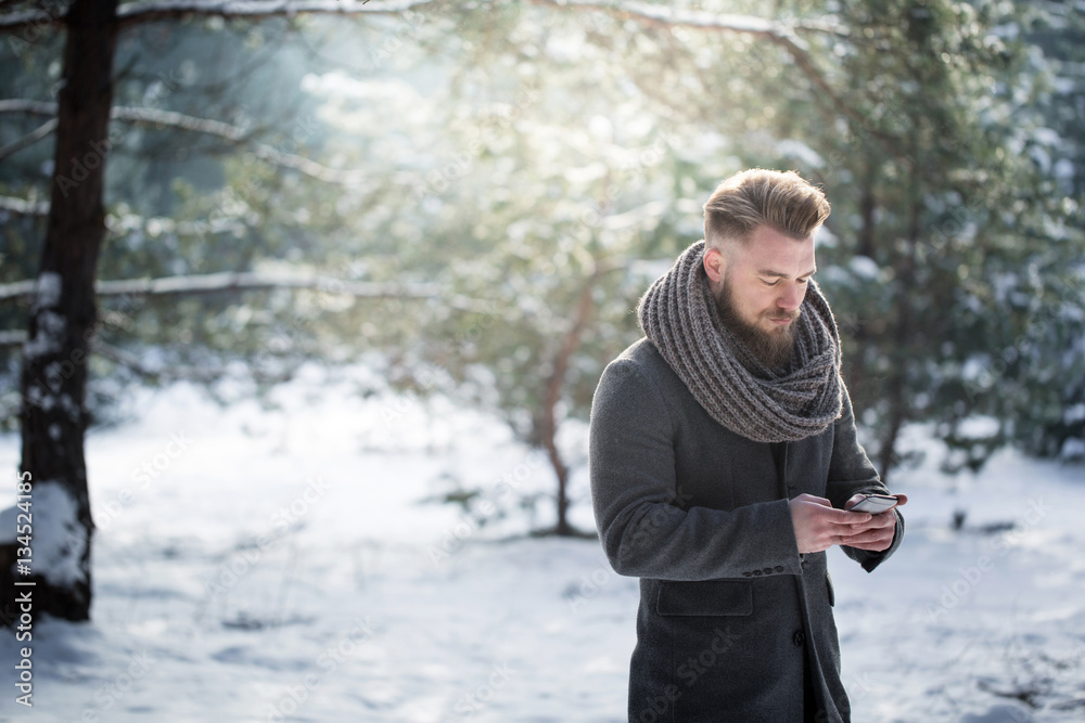 Texting in snow Texting in snow