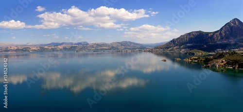 Egridir Lake panaroma in sunny and cloudy day, Isparta Turkey