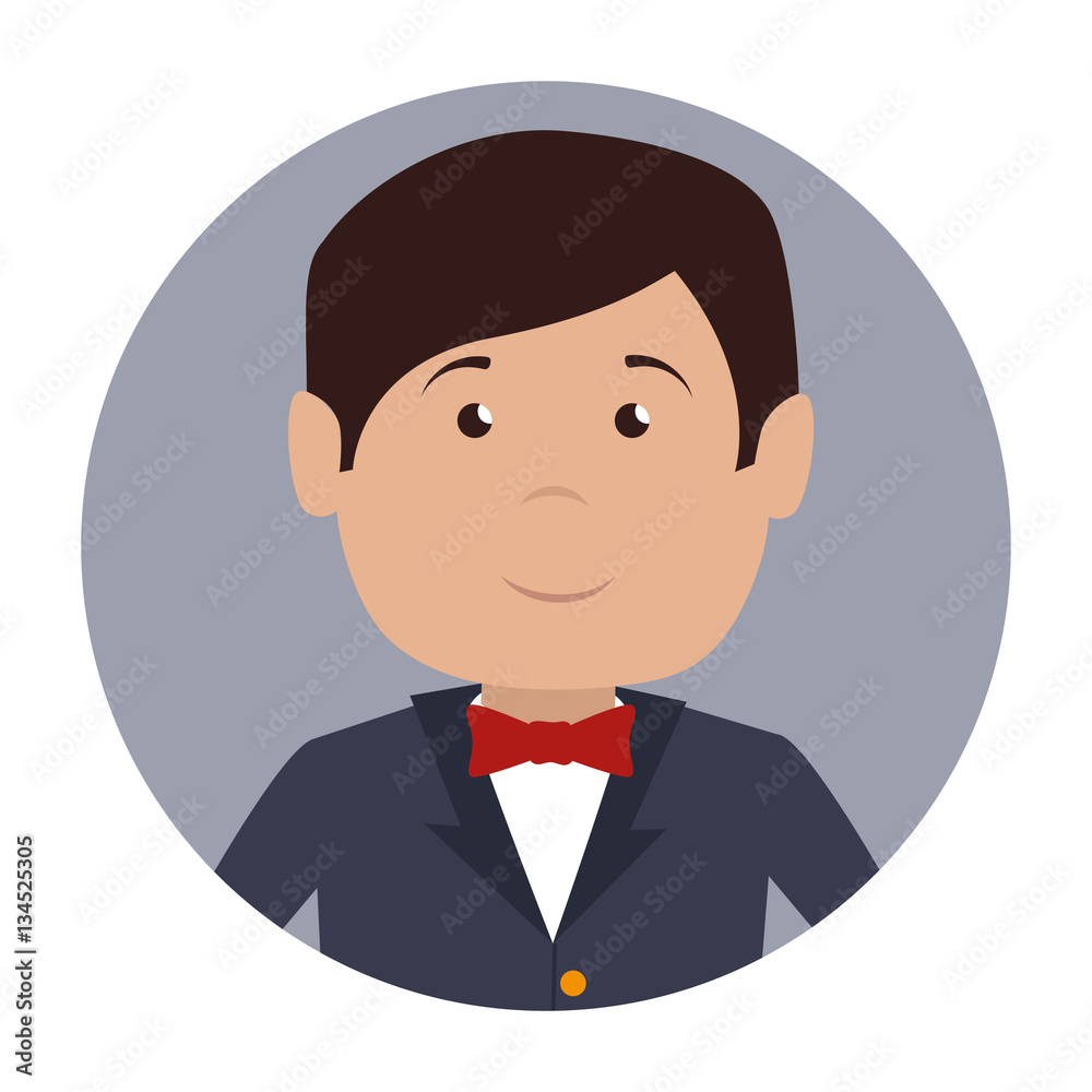 elegant waiter character icon vector illustration design elegant waiter character icon vector illustration design