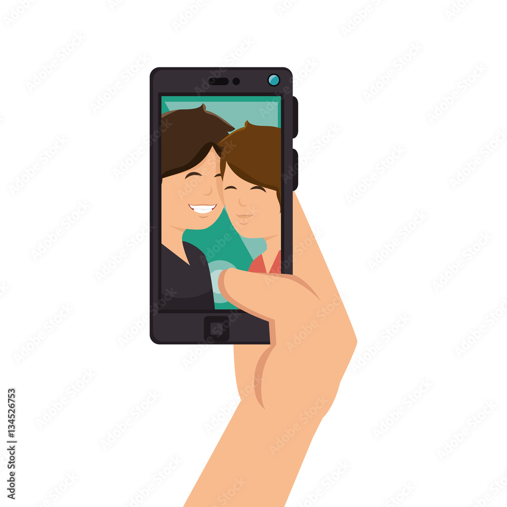 selfie photography technology icon vector illustration design