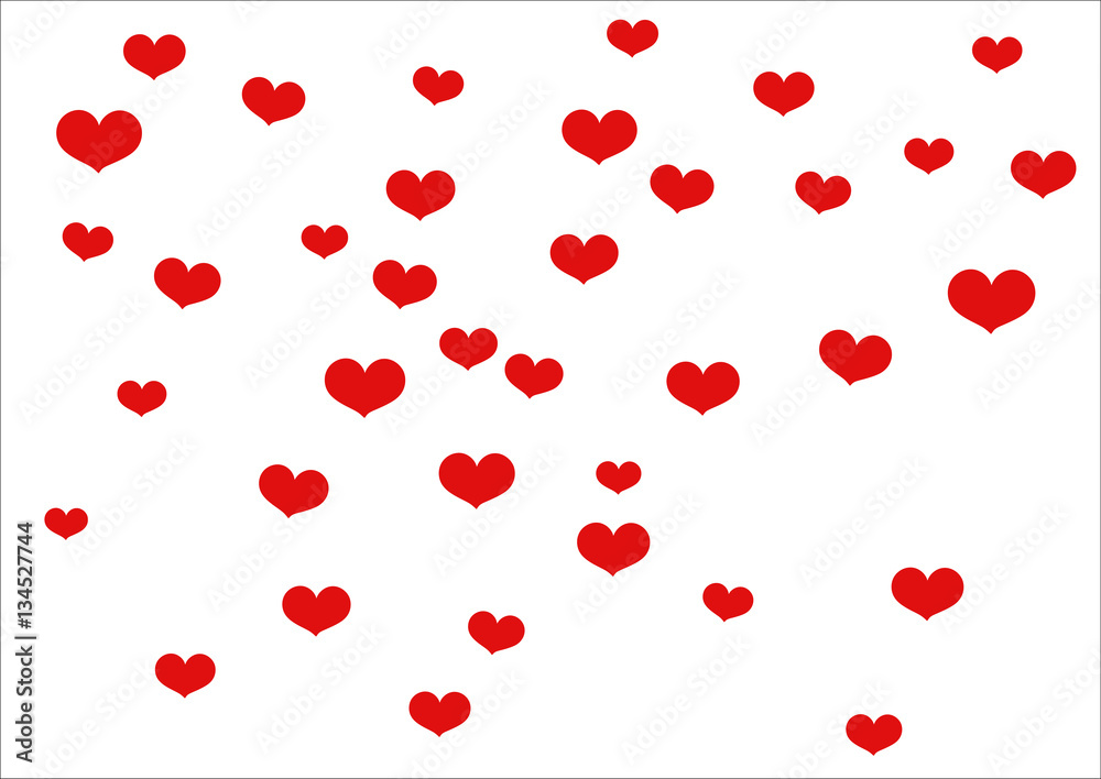 love red heart on a white background