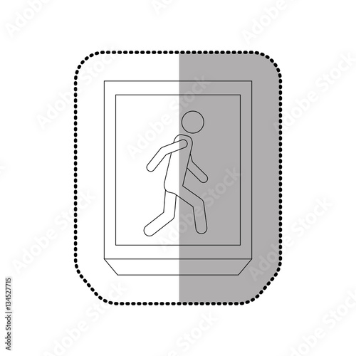 Pedestrian road sign icon vector illustration graphic design