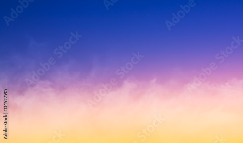 Fog at Sunset. A fog cloudbank at sunset featuring a colorful gradient.  Made with a slightly long exposure for a soft focus effect. photo