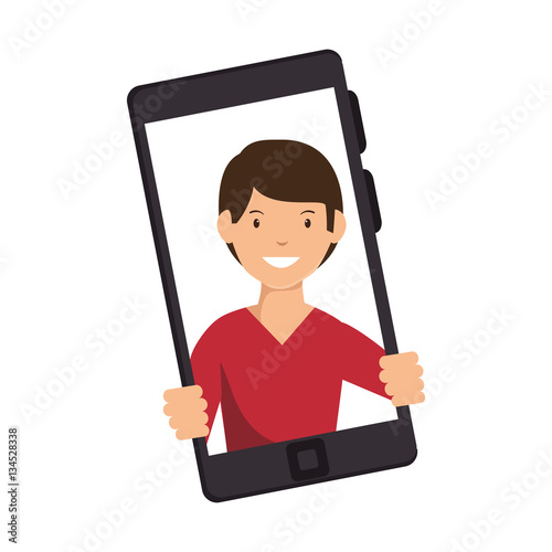 selfie photography technology icon vector illustration design