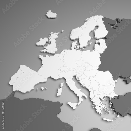 3D Europe map