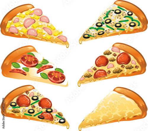 Different pizza slices