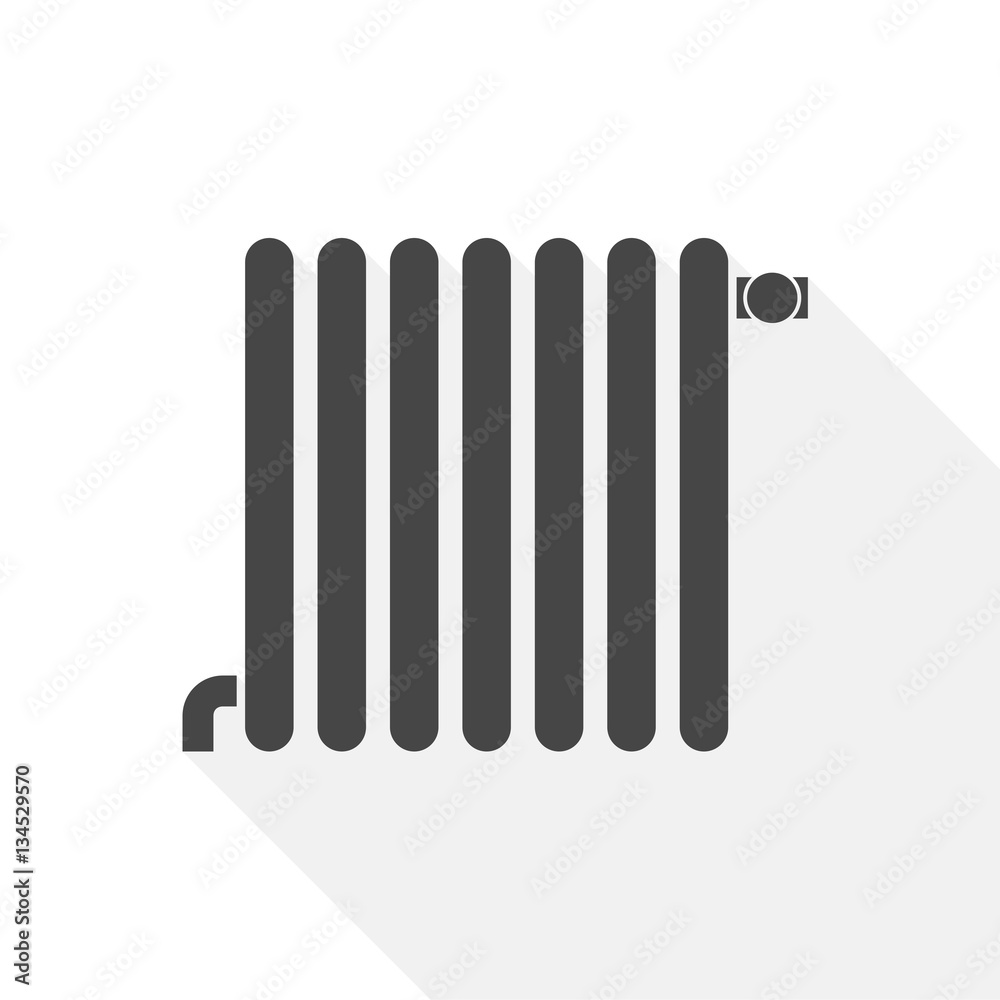 Radiator Vector Icon with long shadow Radiator Vector Icon with long shadow
