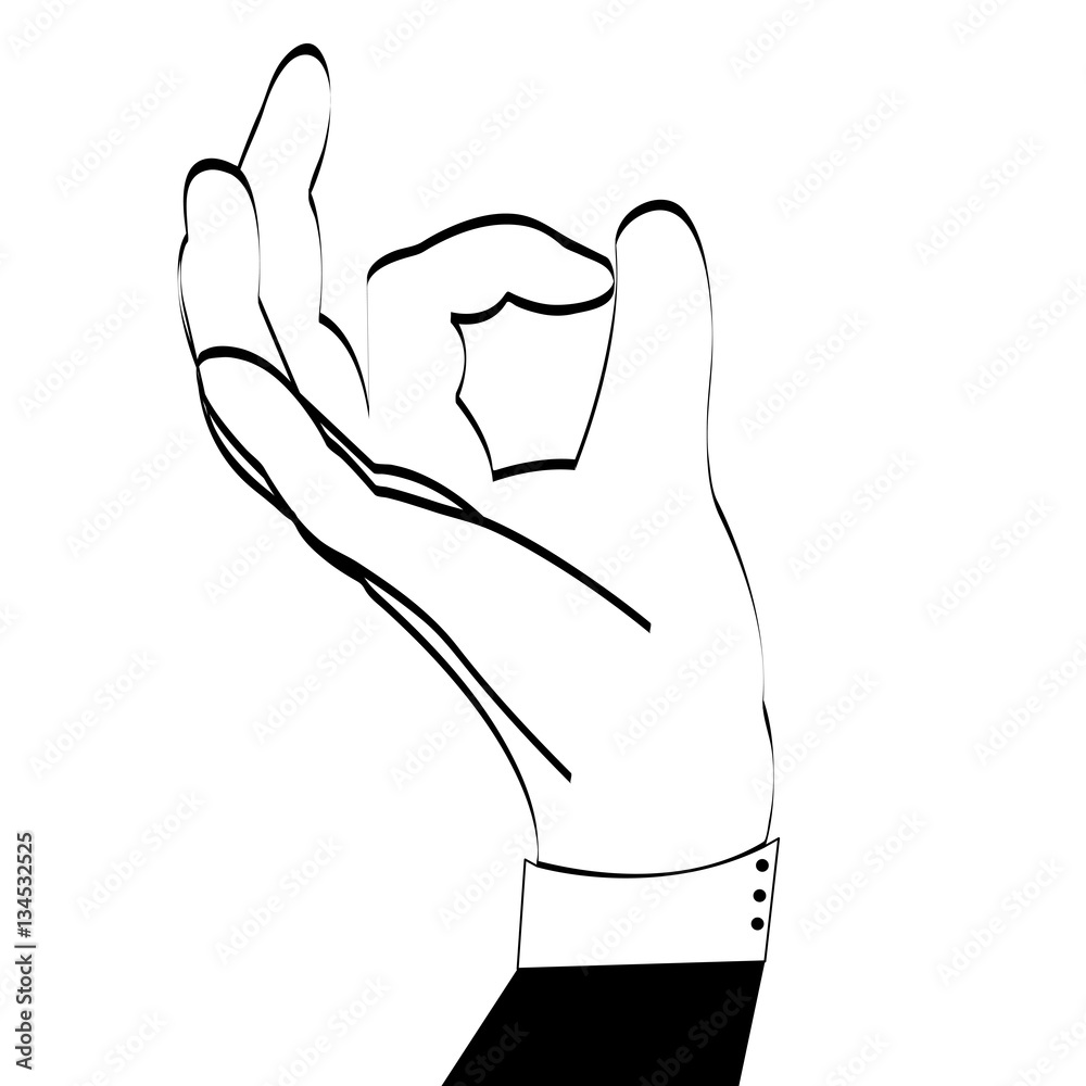Isolated hand with an ok signal, Vector illustration Isolated hand with an ok signal, Vector illustration