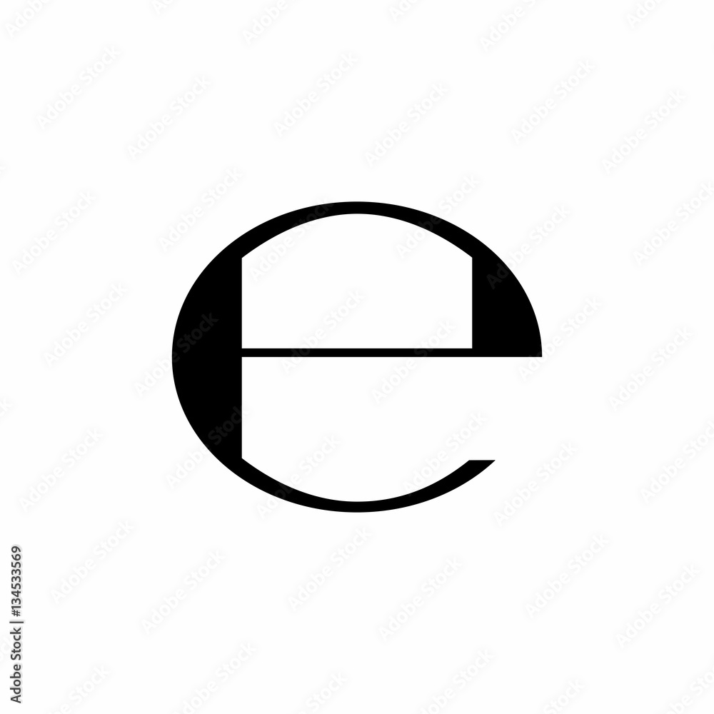 Estimated sign, E mark, E symbol vector design isolated on white background Estimated sign, E mark, E symbol vector design isolated on white background