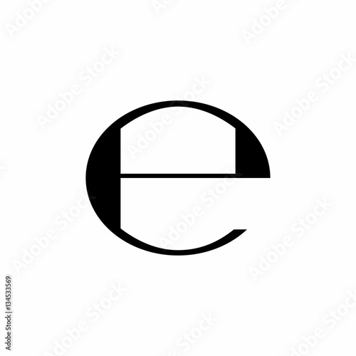 Estimated sign, E mark, E symbol vector design isolated on white background 