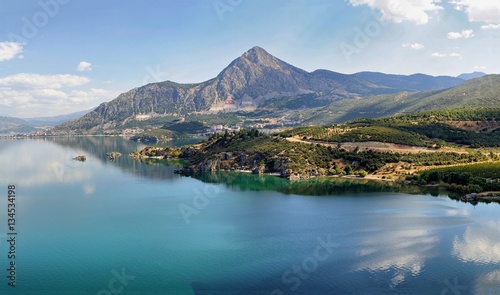 Egridir Lake panaroma in sunny and cloudy day, Isparta Turkey