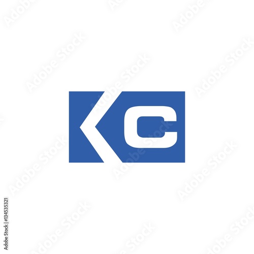 KC Initial Letter on Square Logo Vector