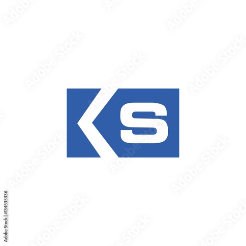 KS Initial Letter on Square Logo Vector