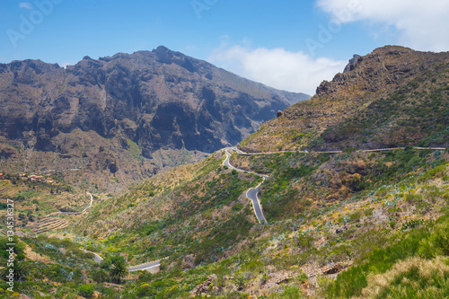 route in the mountains near Masca village in Tenerife Island, Spain