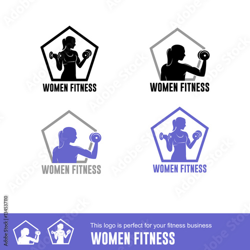 woman fitness, logo for women fitness isolated