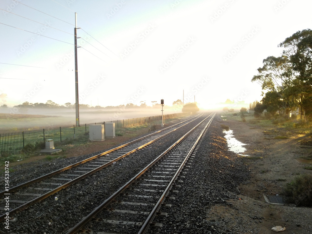 Railway In Fog Railway In Fog