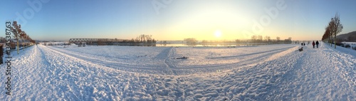 winter sunset bavaria donube