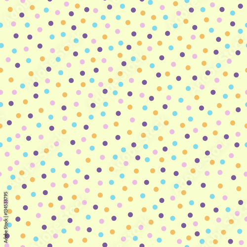 Multicolor polka dot pattern. Seamless vector dot background