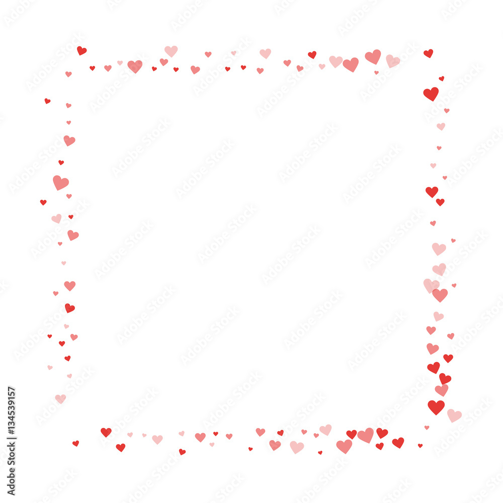 custom made wallpaper toronto digitalRed hearts confetti. Square abstract shape on white valentine background. Vector illustration.