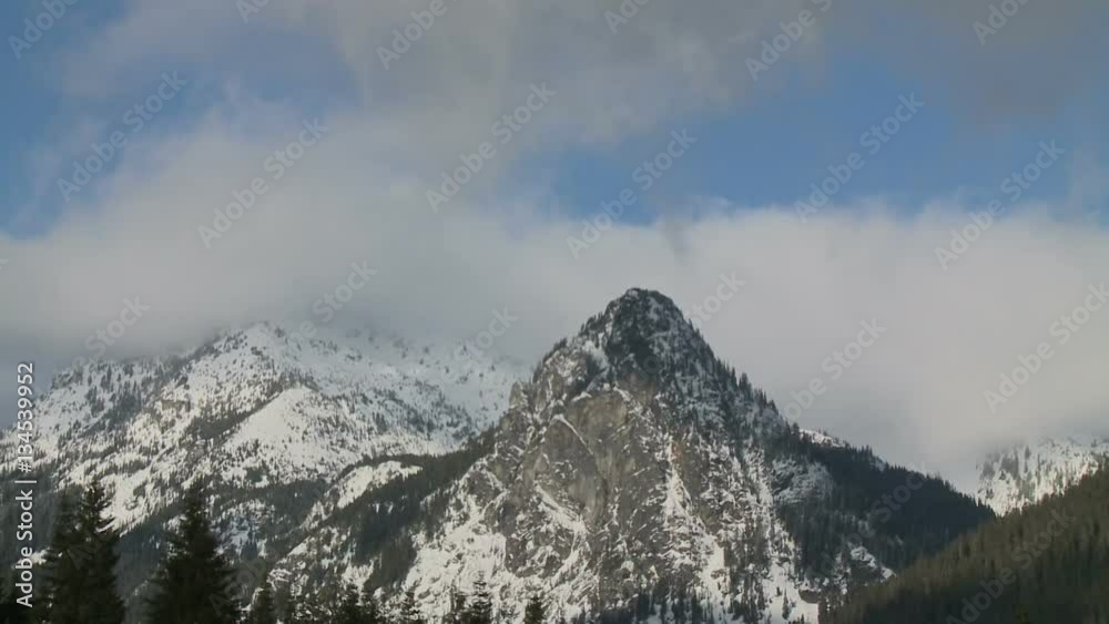 Snow Clouds Sweep over Sierras in Winter