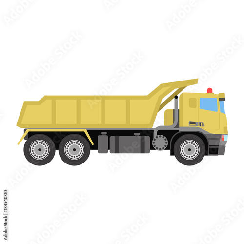 Vector tipper construction industry vehicle illustration.