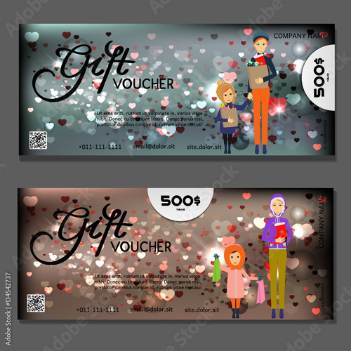 Gift voucher. Vector  illustration.  